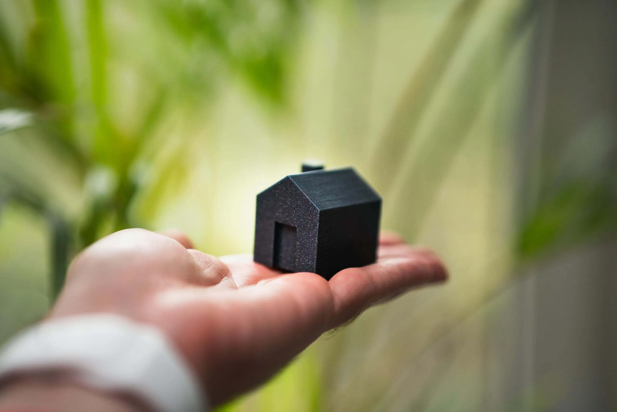 Holding a property prop on a hand.